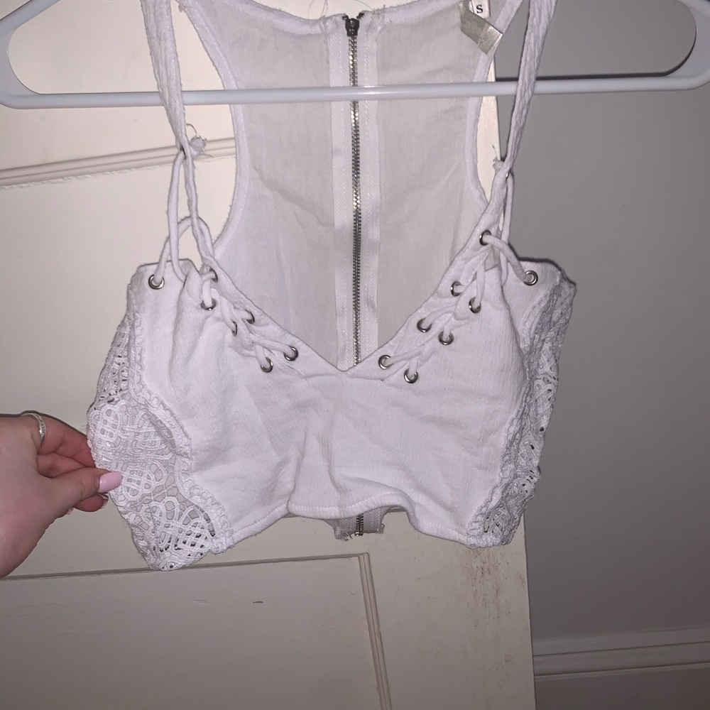 White lace bralette/crop top